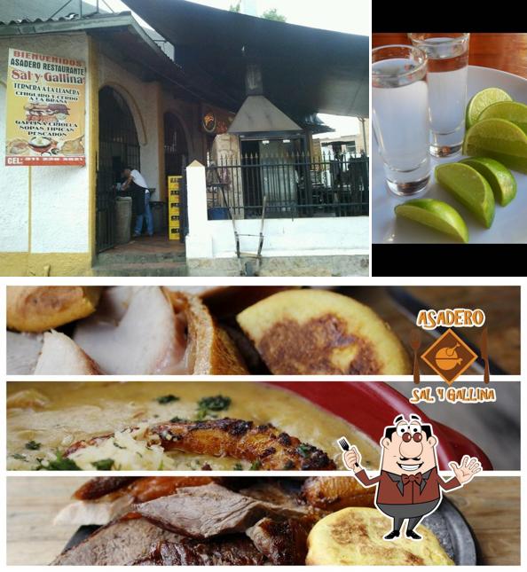 Check out the picture depicting food and exterior at Asadero Sal y Gallina