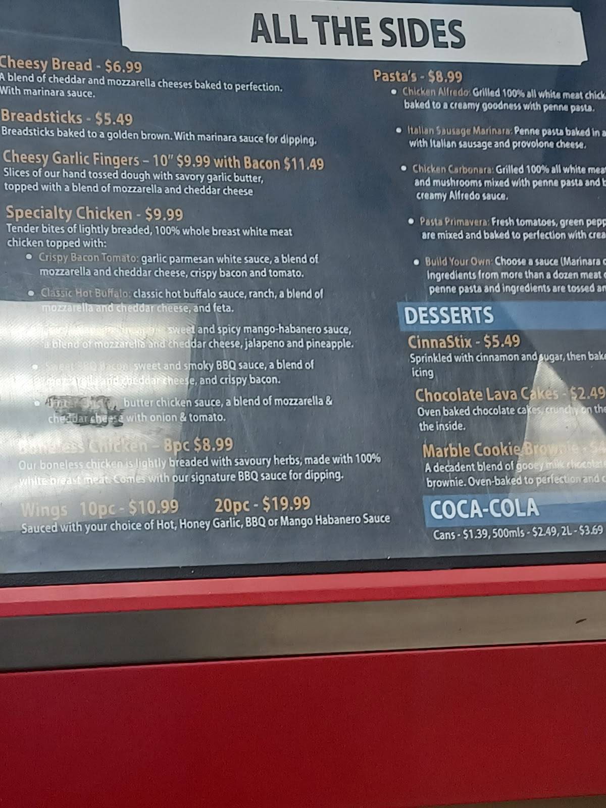 Menu at Domino's Pizza pizzeria, Medicine Hat