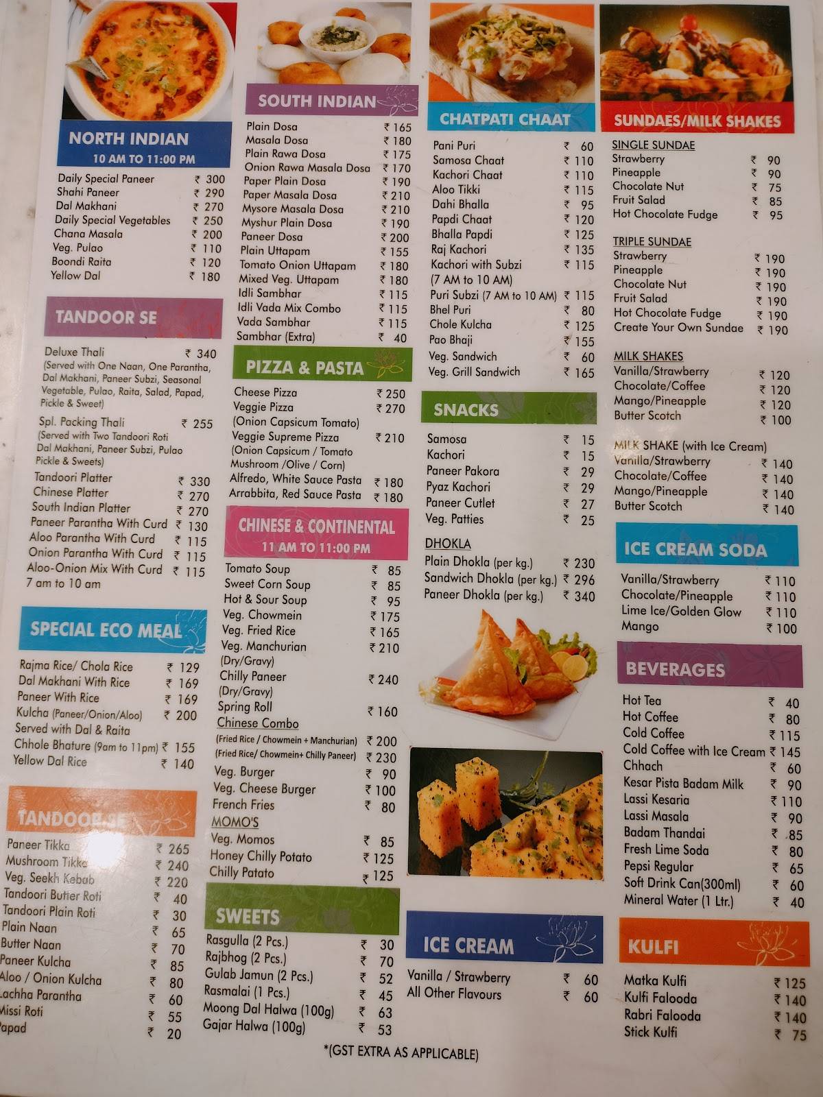 Menu at Bikanervala, Gajraula