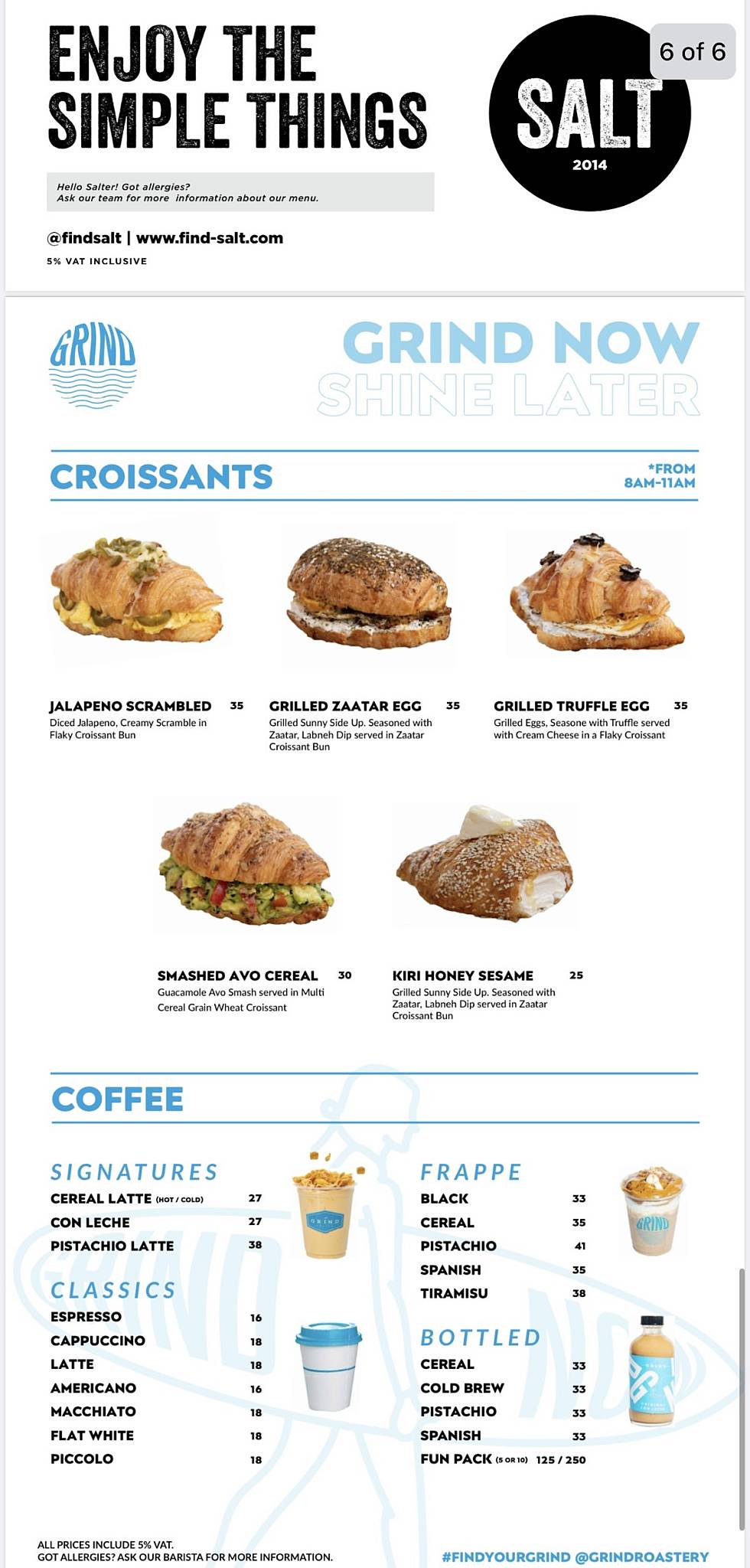 Menu at SALT KITE BEACH restaurant, Dubai, Kite Beach 2C St