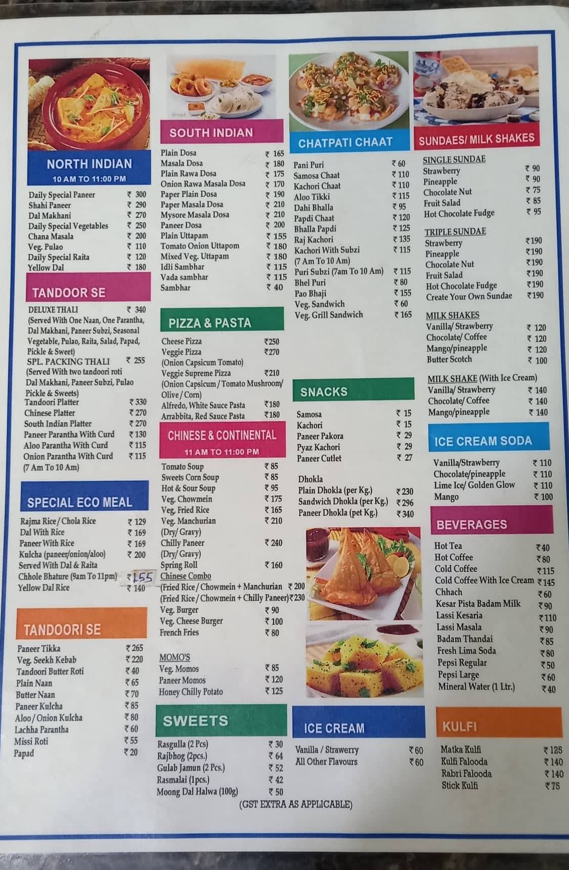 Menu at Bikanervala, Gajraula