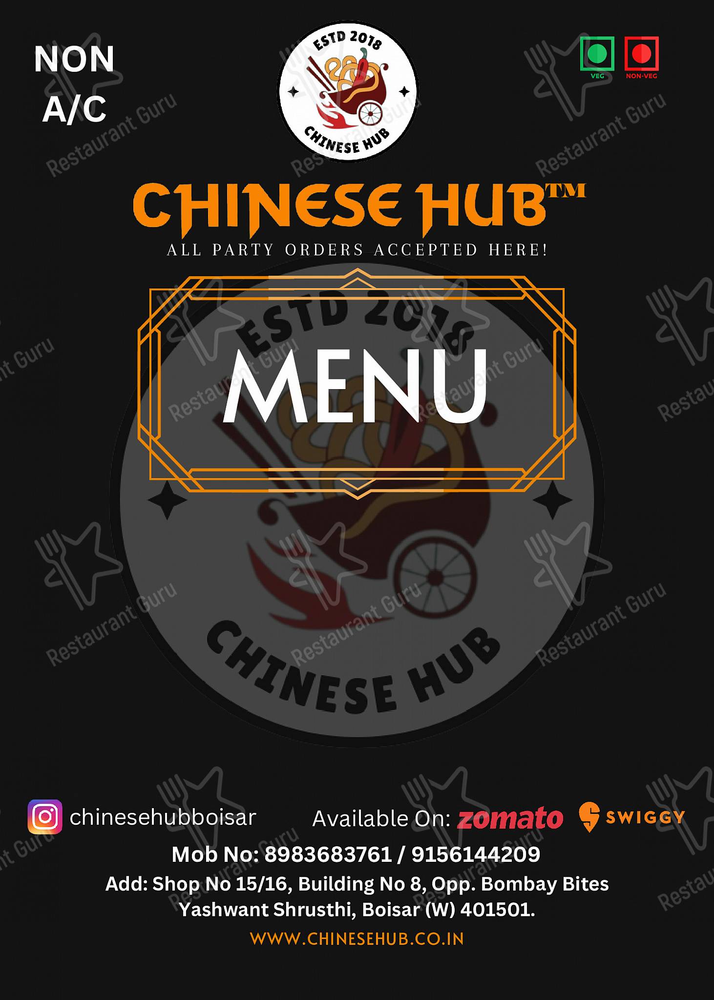 Menu at Chinese Hub™️, Boisar