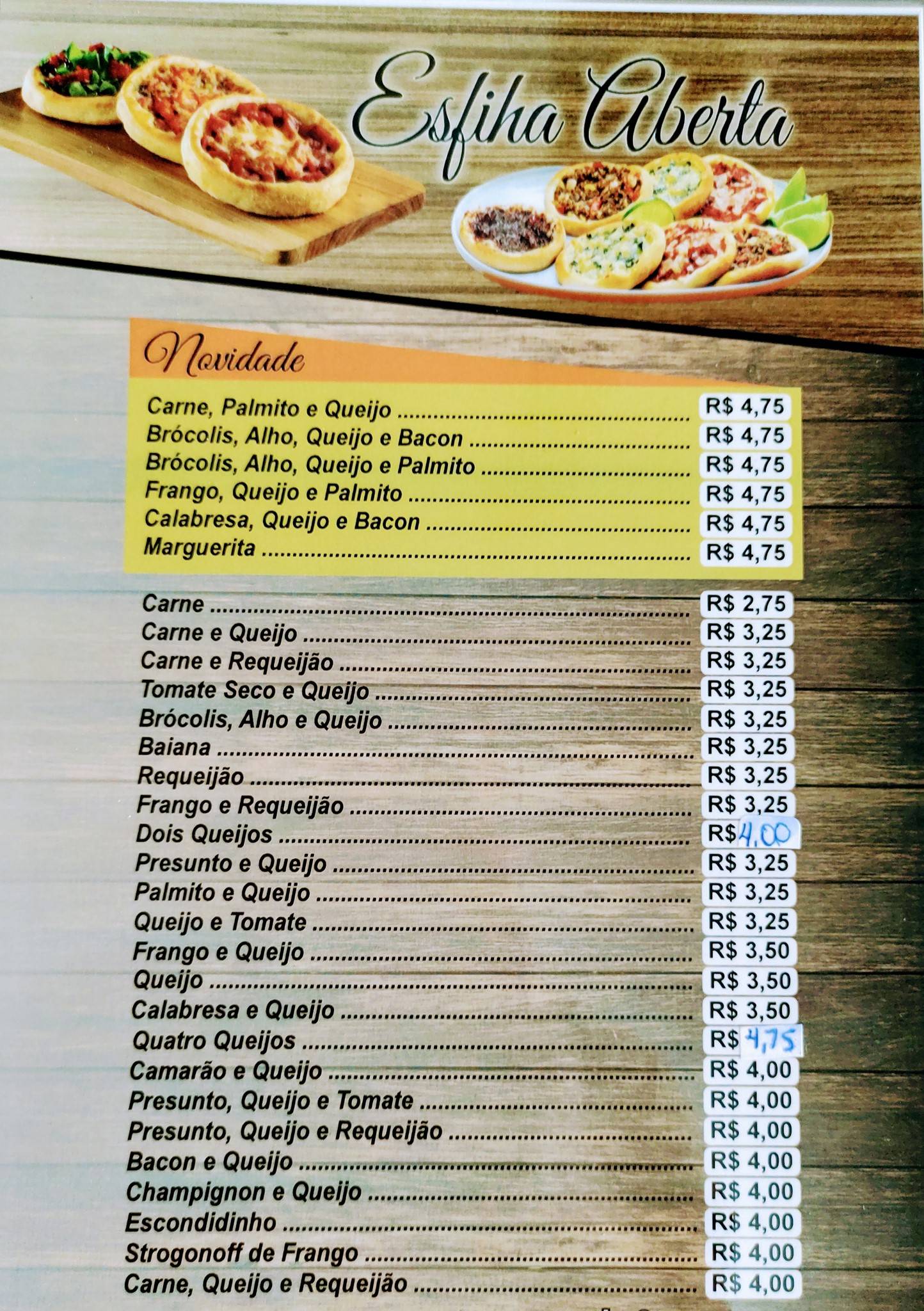 Menu Em Cia Da Esfiha Pub Bar Passos