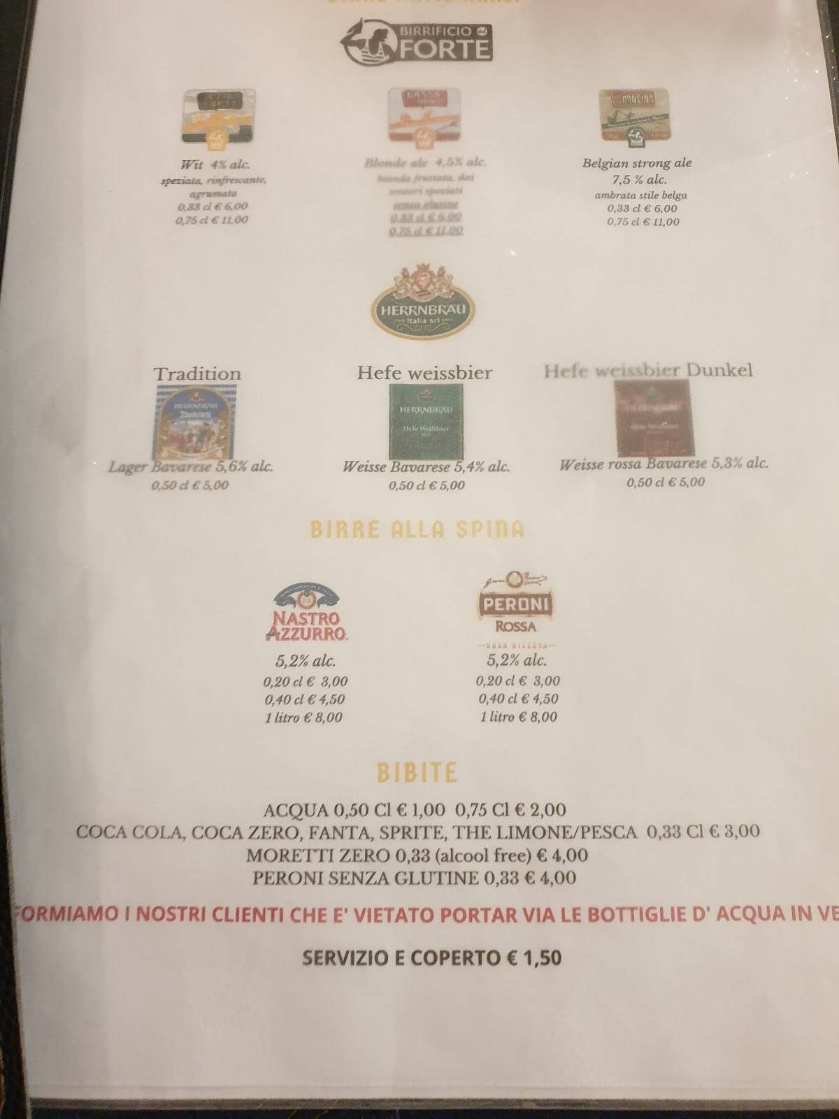 Menu da Il Piccolo Ingordo ristorante, Marina di Pietrasanta