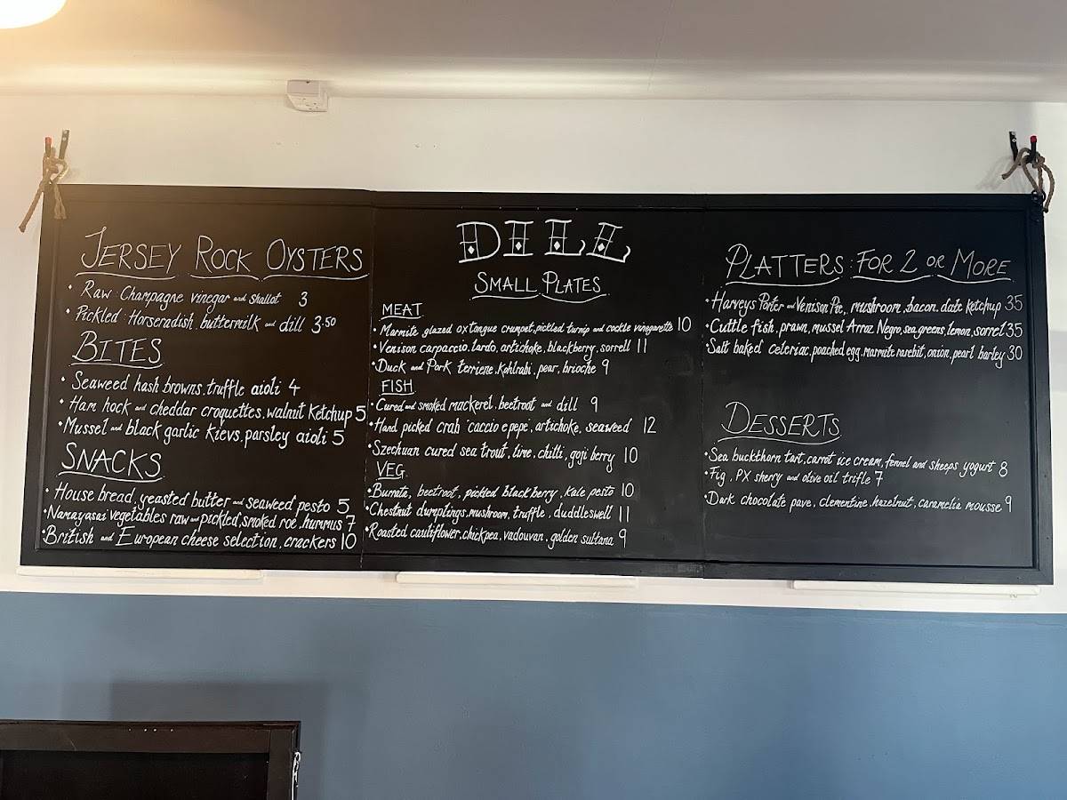 Menu at Dill restaurant, Lewes