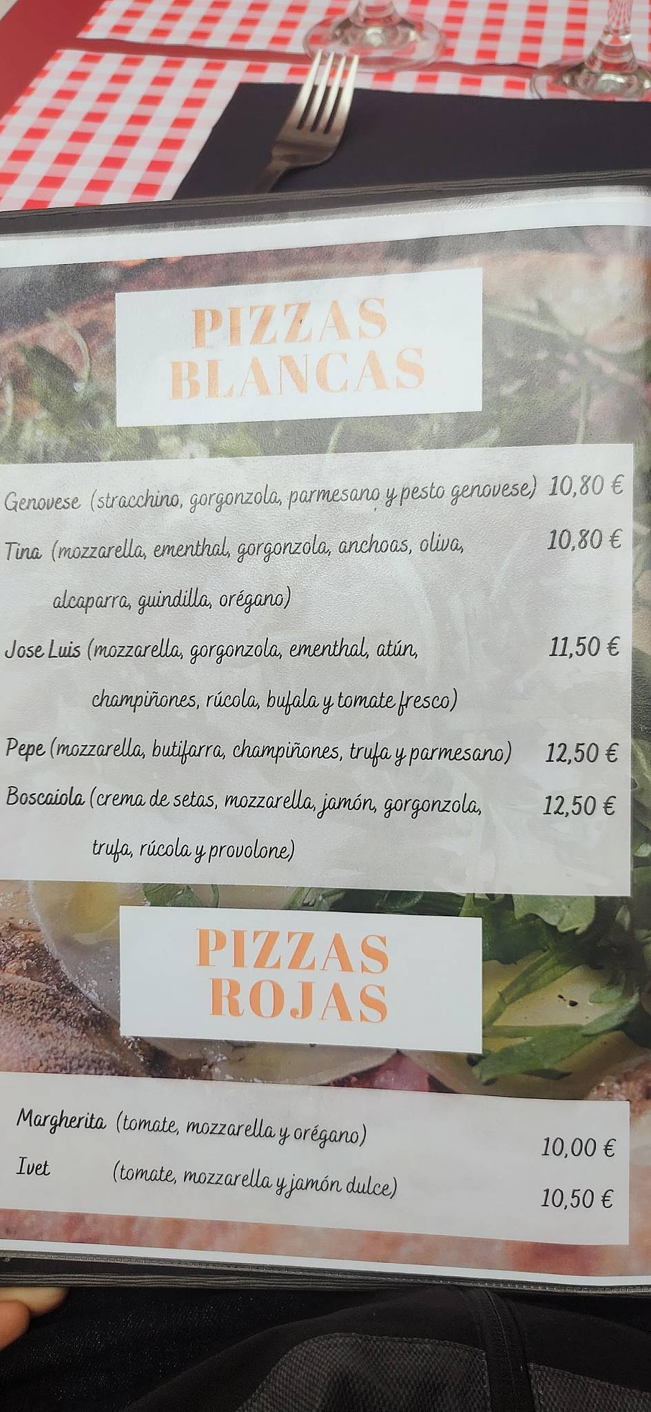 Menu at Ristorante Pizzeria Il Piccolo Focone, Barcelona
