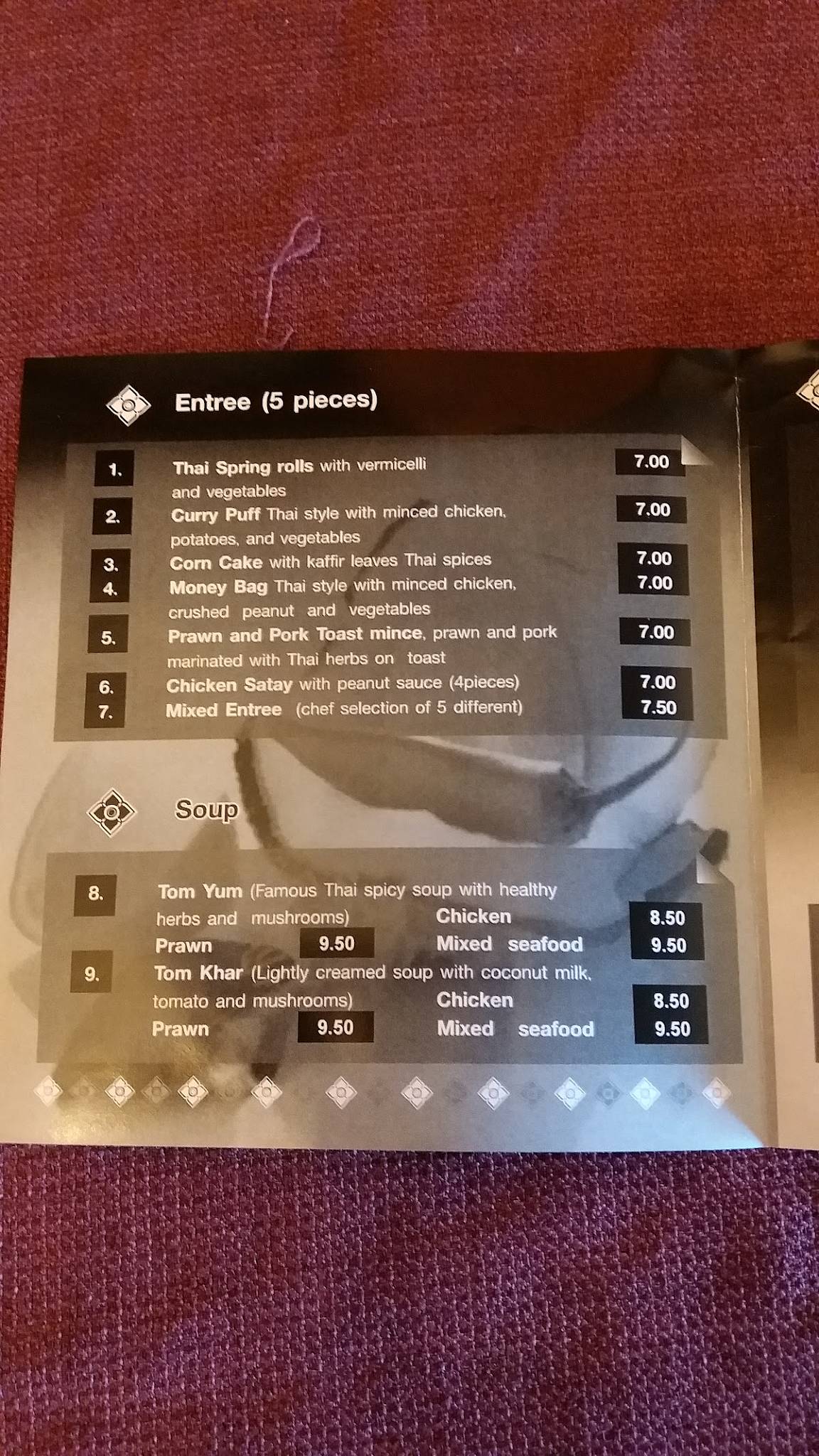 Menu at Herbs & Spice Thai Restaurant, Rotorua