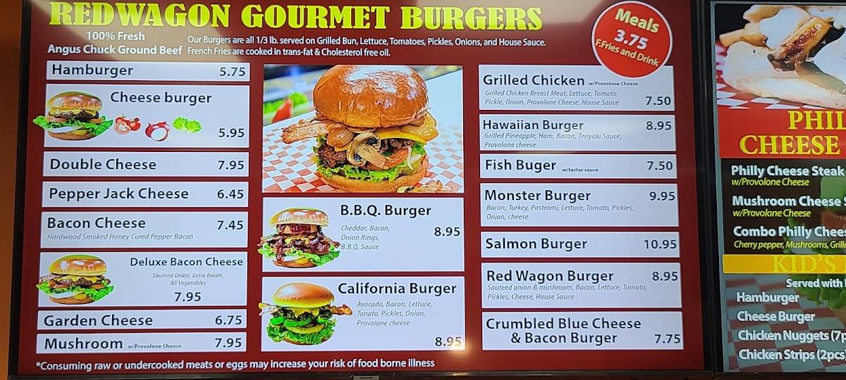 Menu at Red Wagon Burgers Puyallup restaurant, Puyallup