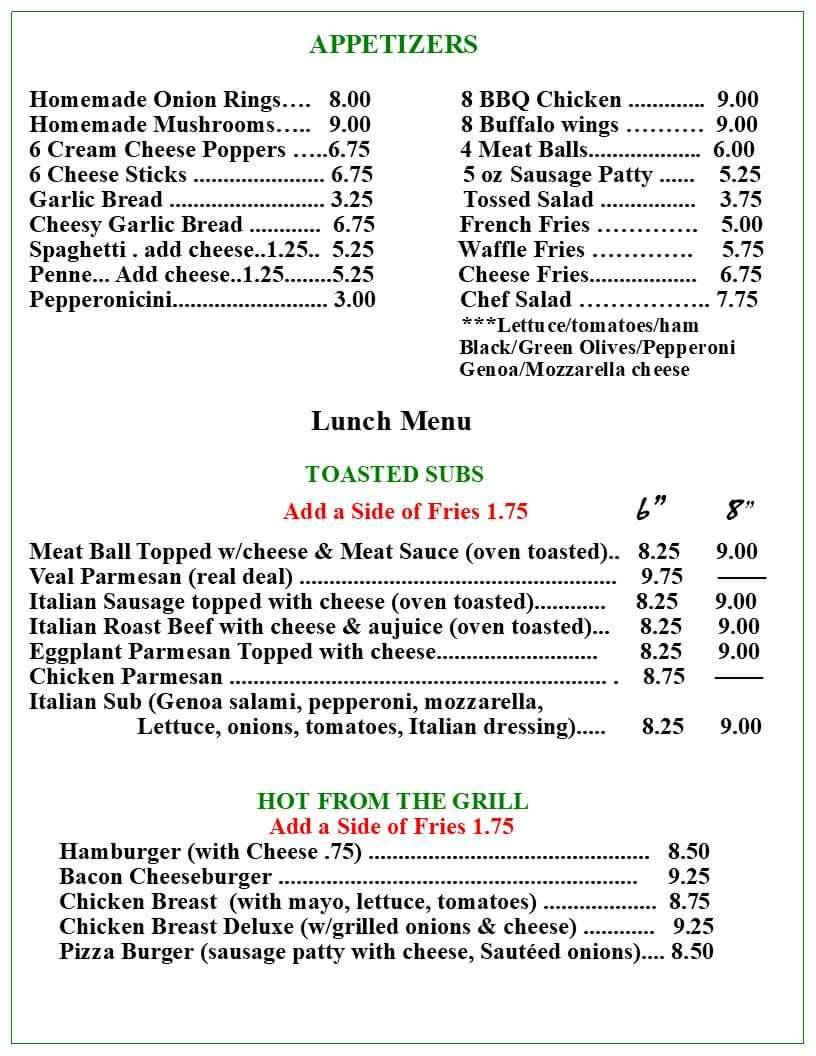 Menu at Galati's Family Restaurant, Sebring