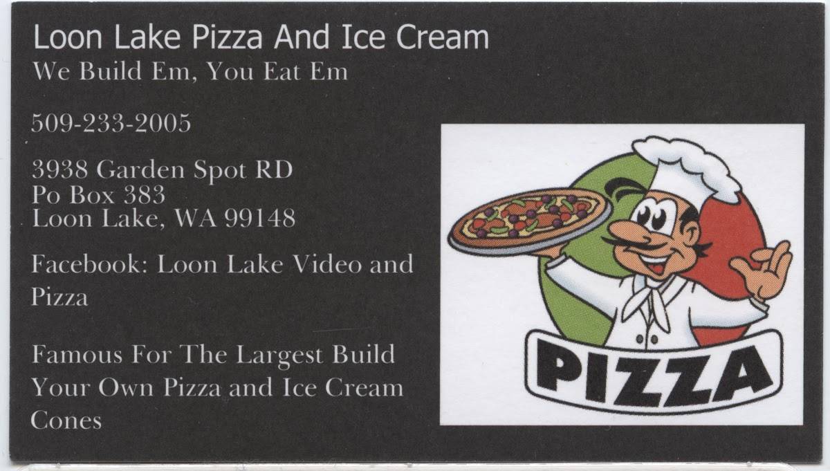 Menu at Loon Lake Pizza & Ice Cream pizzeria, Loon Lake