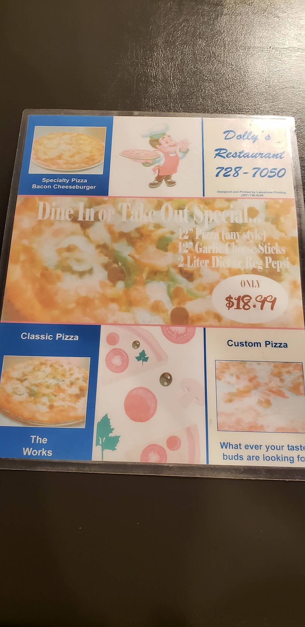 Menu at Dolly's Restaurant, Frenchville, 17 US1