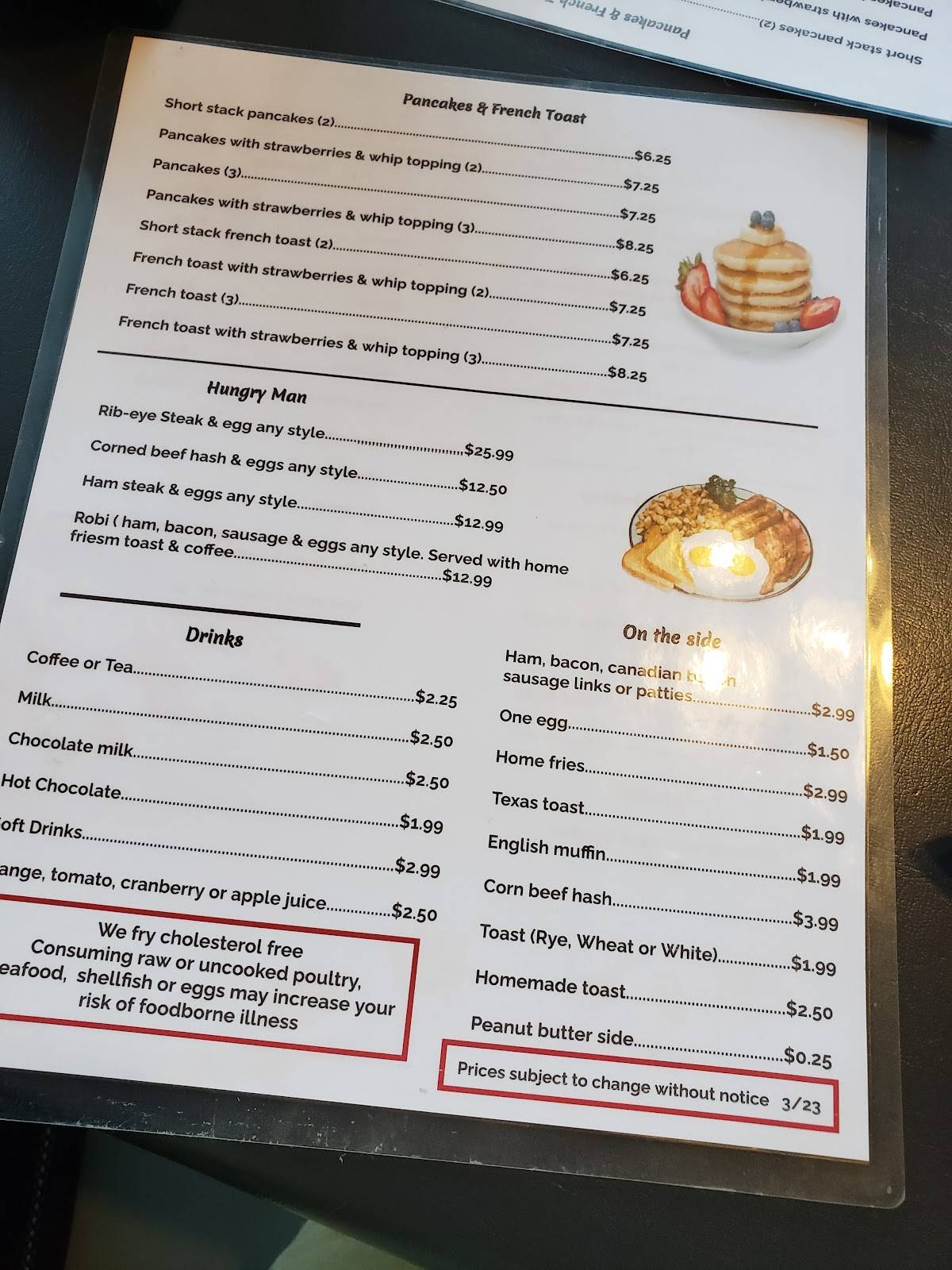 Menu at Dolly's Restaurant, Frenchville, 17 US1
