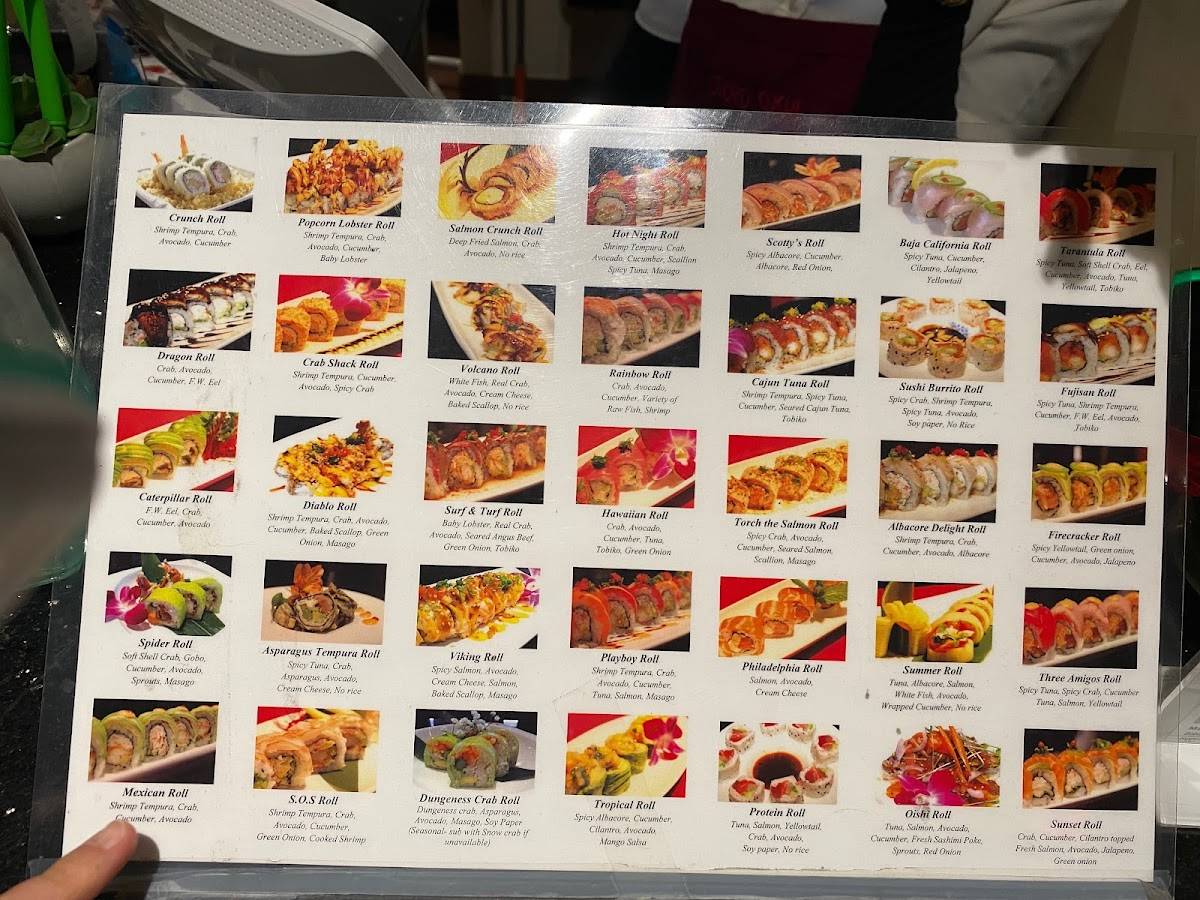 Menu at Otoro Sushi restaurant, Scotts Valley