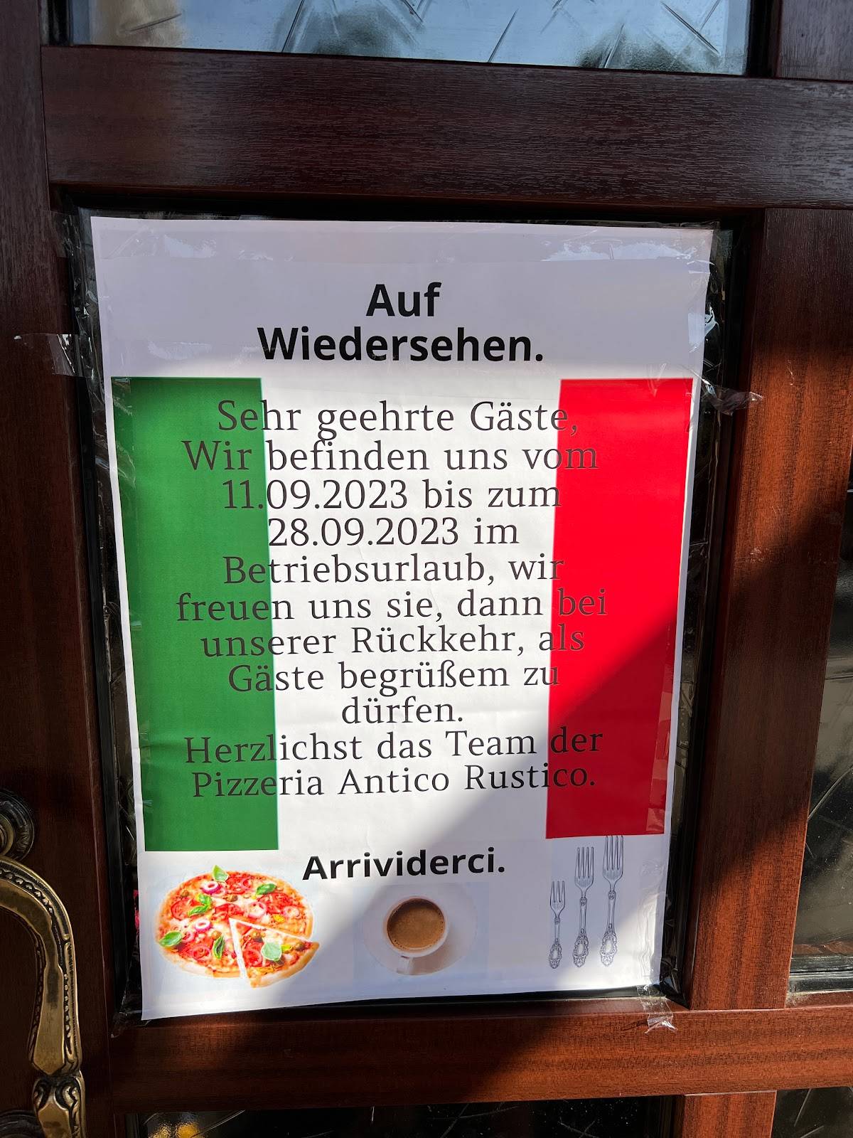 Speisekarte von Antico Rustico pizza, Erlensee