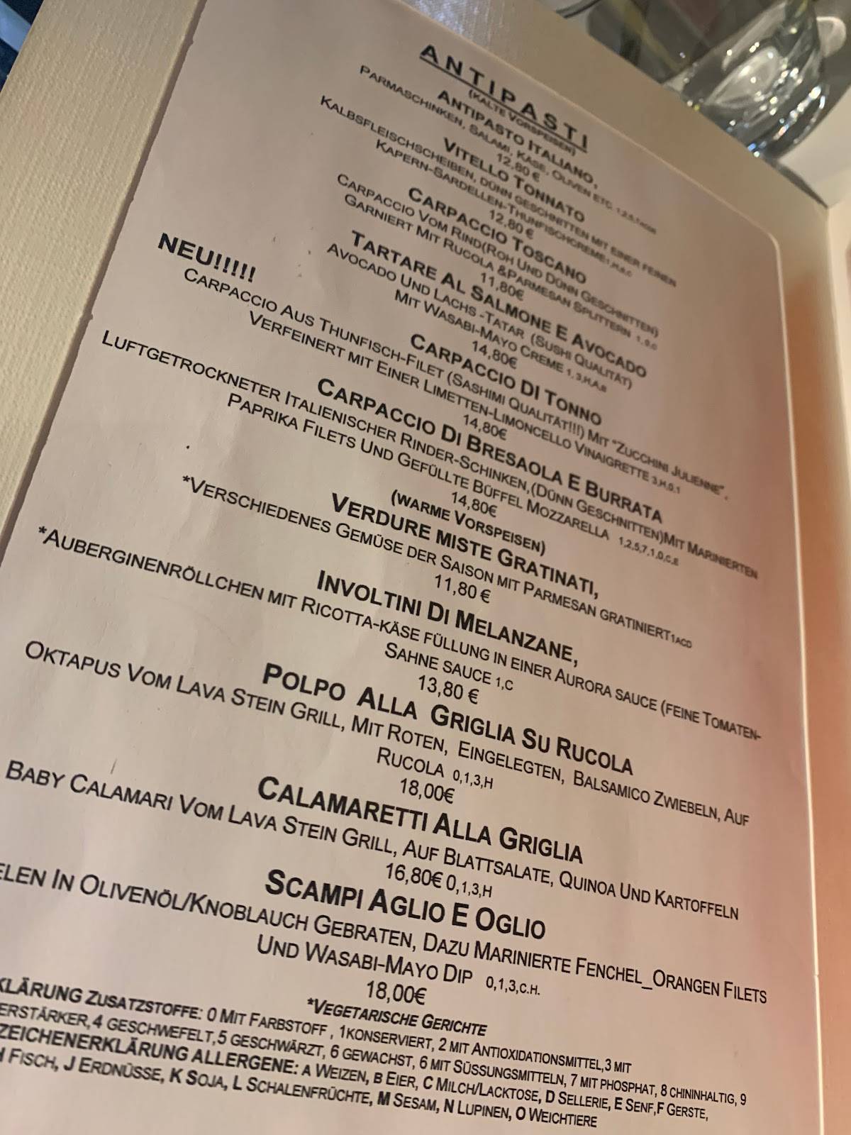 Speisekarte von Antipasto pub & Bar, Ludwigsburg