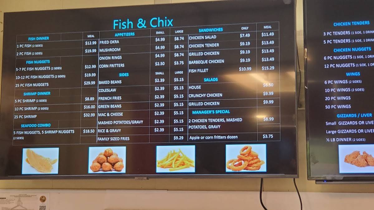 Menu at Fish & Chix restaurant, Umatilla, 100 N Central Ave