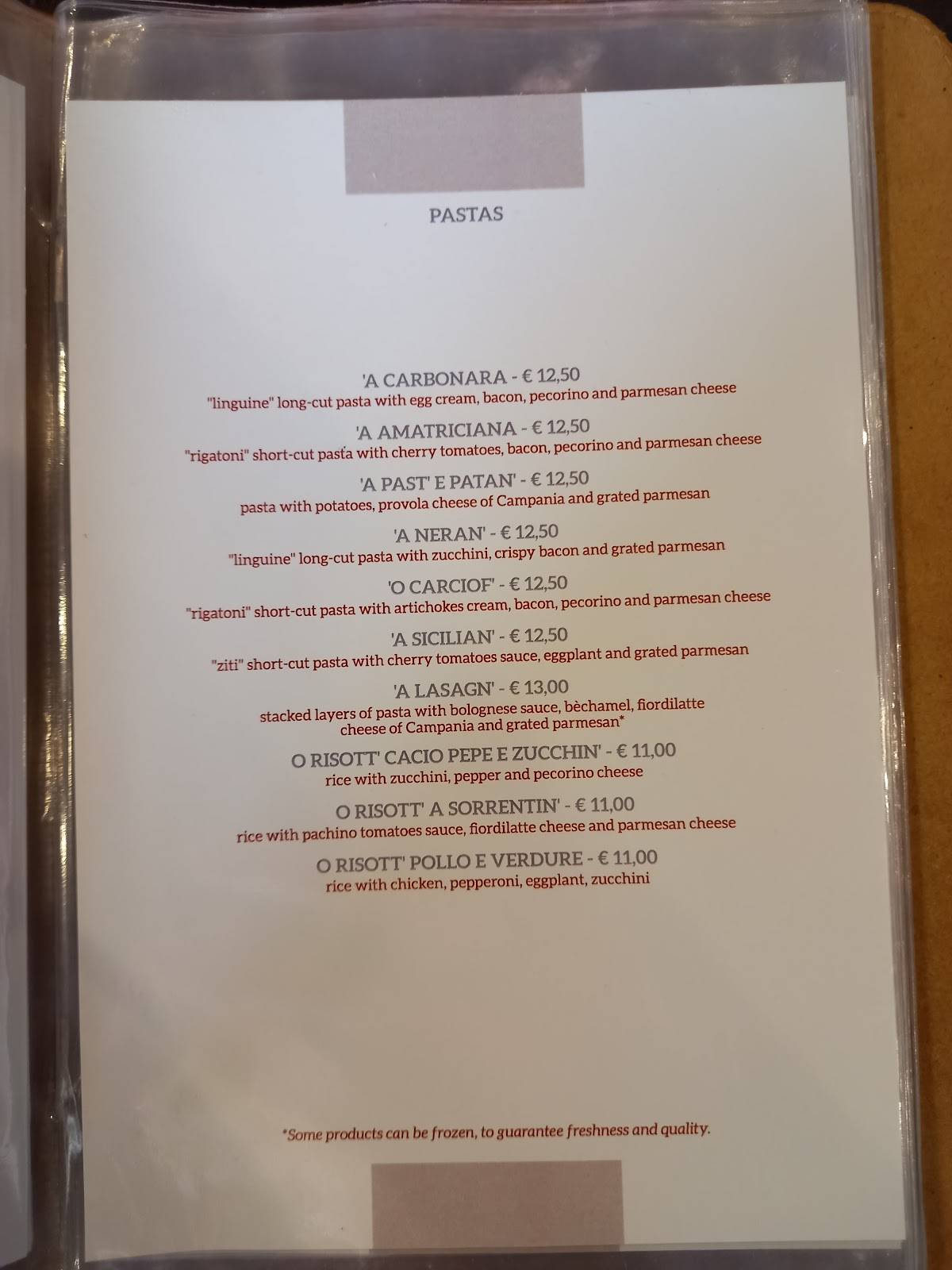 Menu Da Mama Eat Roma Ristorante Roma Via Borgo Pio