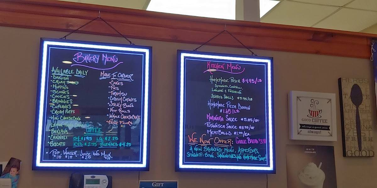 Menu at Pallotta's Pastries & Gift restaurant, Cuyahoga Falls