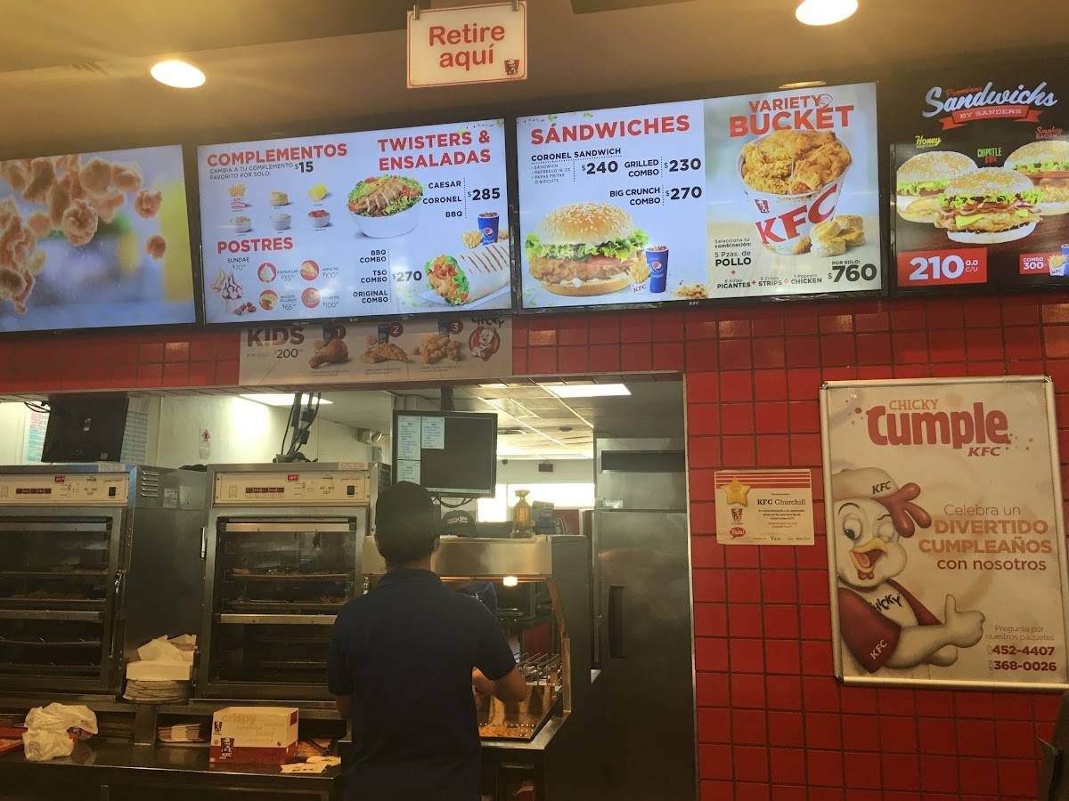 Menu at KFC restaurant, Santo Domingo, Av. Winston Churchill Esq