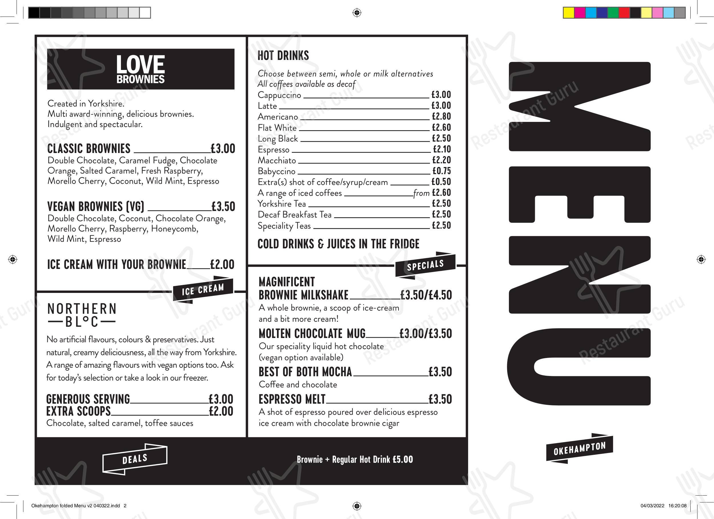 Menu at The Pig Pen Cafe, Okehampton