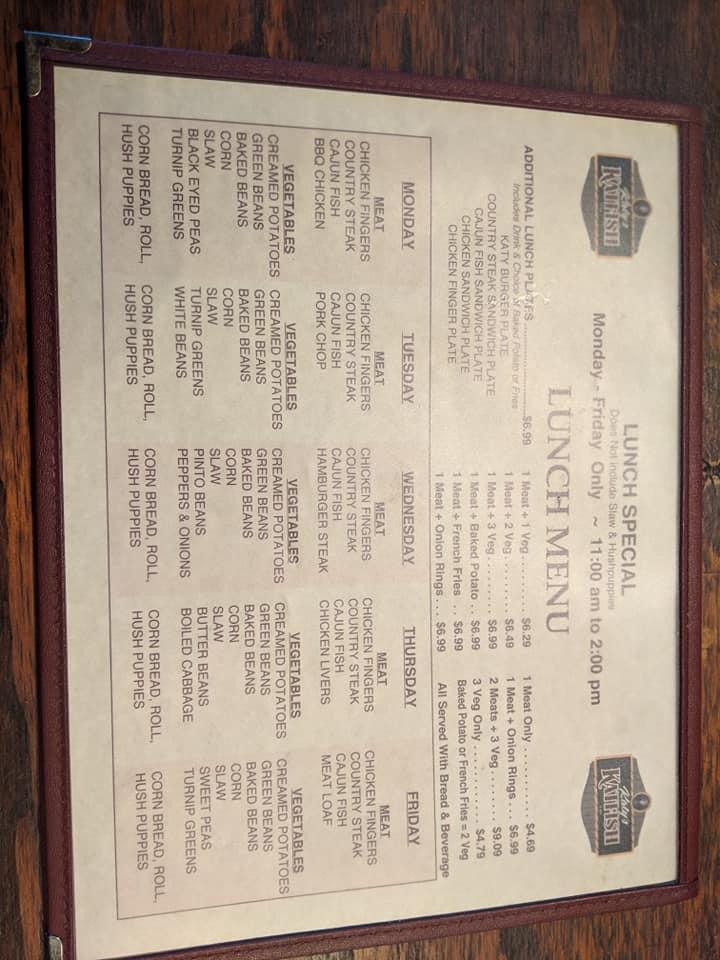 Menu At Katy S Katfish Restaurant Rainsville Main St E   R0e5 Katys Katfish Menu 