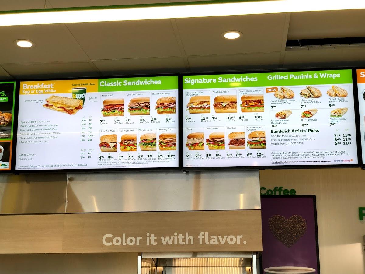 Menu at Subway restaurant, 100 Mile House, 481 Alder Ave 1