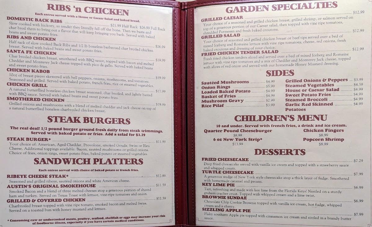 Austins Steakhouse Valdosta Ga Menu 45