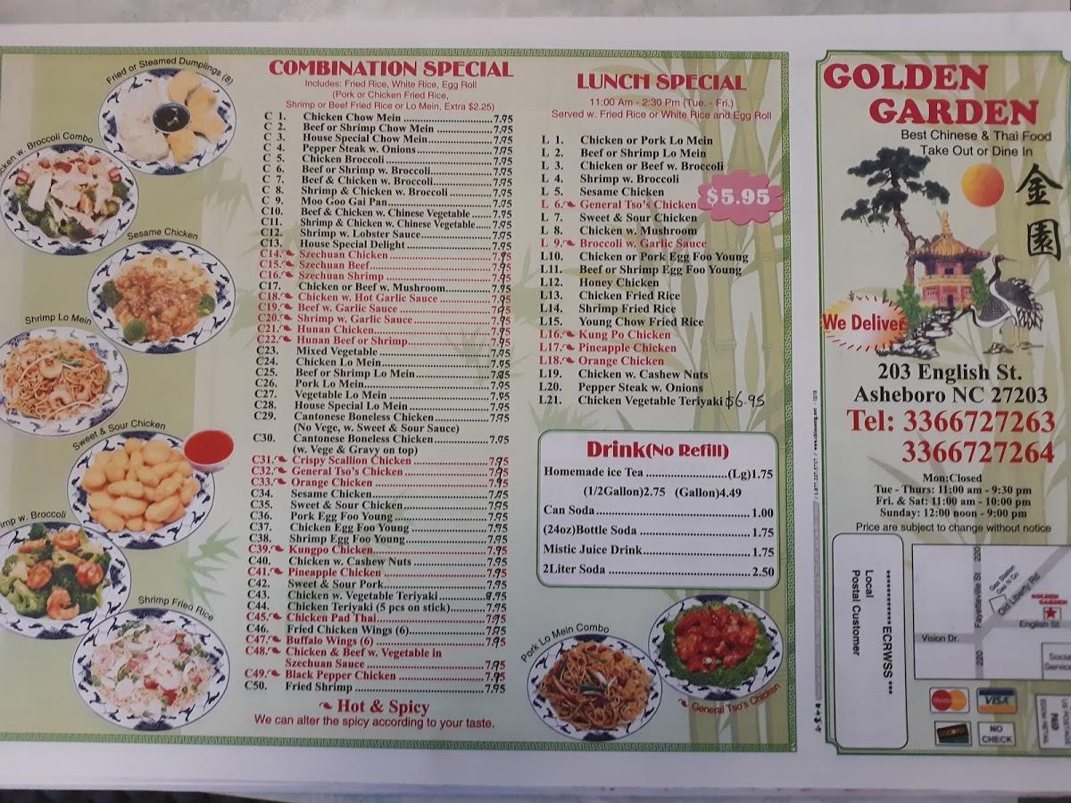 Golden on sale garden menu