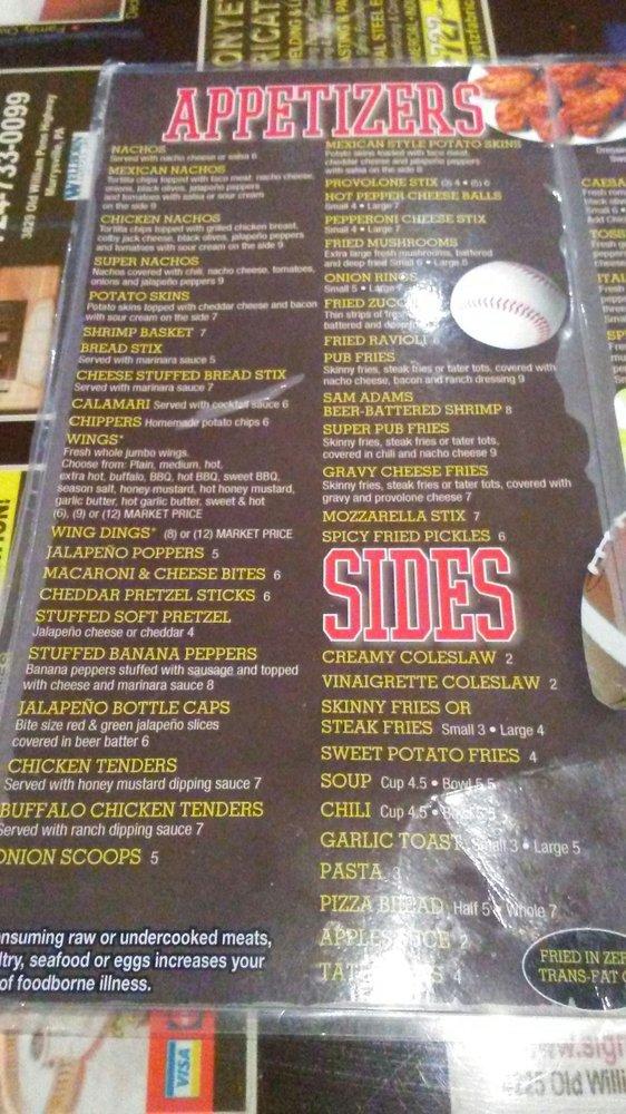 Menu at Ricks Sports Bar & Grill, Export